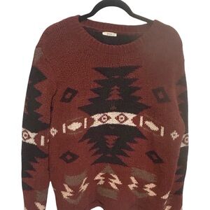 JODIFL Rust and and Black Knit Sweater Oversized Medium